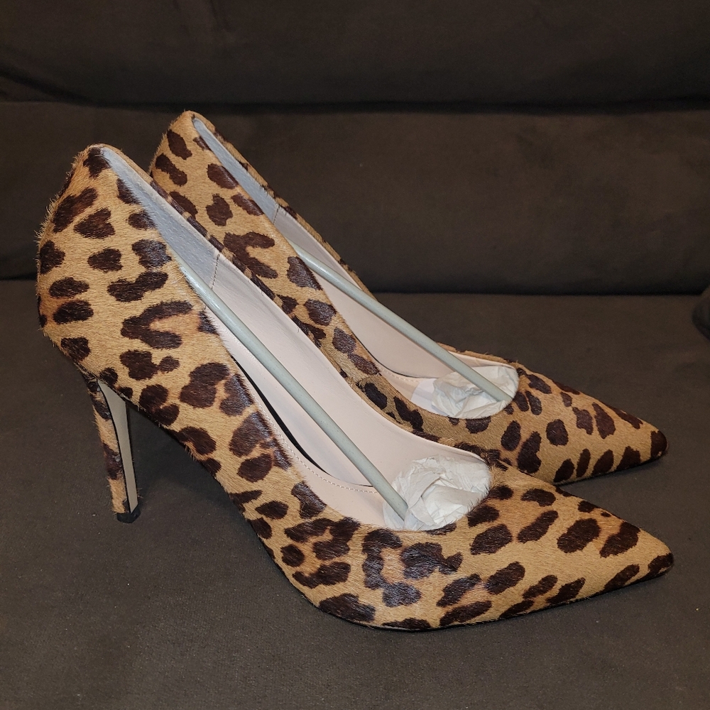 Victoria's Secret Calf Skin Leopard Print Heels 10B NWB